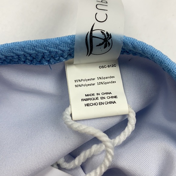 Cupshe Navy Blue White color block bikini size L - Picture 5 of 5